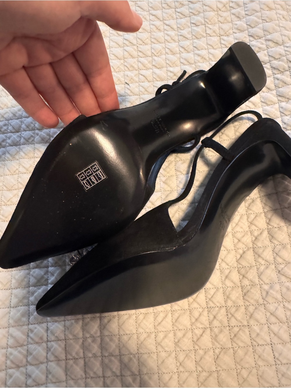 kate spade New York Celestia Black Slingback Crystal Studded Pumps 9.5 - Picture 6 of 8